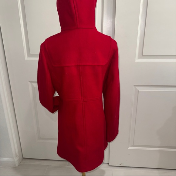 Betsey Johnson Red Wool Hooded Pea coat - Picture 5 of 8